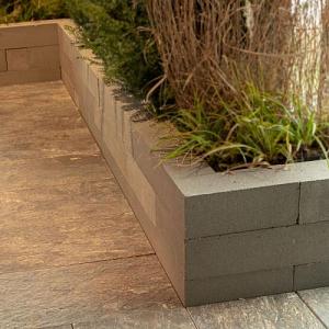 Muurblok strak grijs 12x12x60 cm (E)