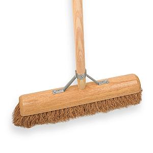 Zaalveger kokos Solide 40 cm + steel en stokhouder