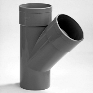 pvc t stuk 2 m/spie 125 x 125mm 45