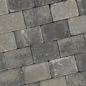 Alp.X2.203 - 15x15x8 cm - zwart-grijs gemêleerd getrommeld