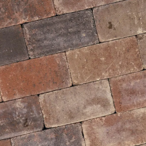 Alp.X2.206 - 15x15x6 cm - oranje-rood gemêleerd getrommeld