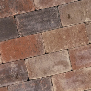 Alp.X2.206 - 15x15x8 cm - oranje-rood gemêleerd getrommeld