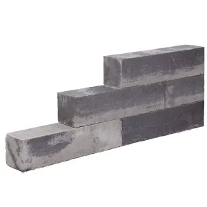 Muurblok getrommeld - Alp.X.806 12x12x60 grijs - antraciet gemêleerd