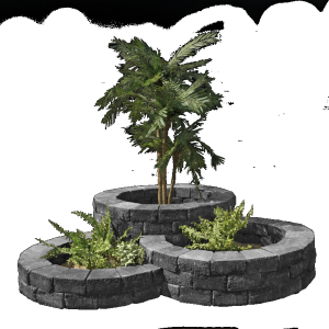 Bloembak rond - Alp.X.809 zwart gemêleerd