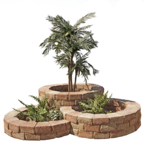 Bloembak rond - Alp.X.810 bruin - rood gemêleerd