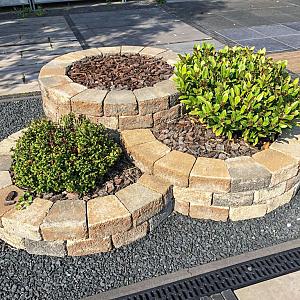 Bloembak rond - Alp.X.812  bruin- oranje gemêleerd