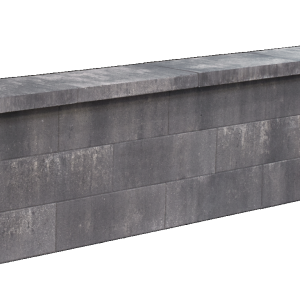 Muurblok - Alp.X.816  15x15x45  grijs - zwart gemêleerd