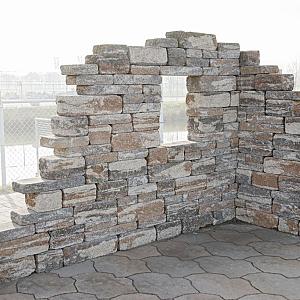 Muurblok - Alp.X.878 - bruin - oranje   gemêleerd