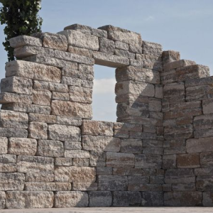 Muurblok - Alp.X.882 -  geel genuwanseerd