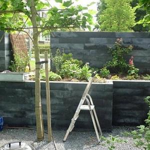Muurblok strak zwart 15x15x60 cm (E) Actie