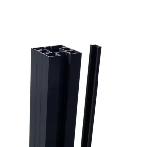 Aluminium paal incl. 1 afdichtprofiel - Antraciet 7016 - 7,5x7,5x280 cm