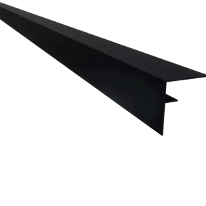 Aluminium F-profiel - Zwart RAL 9005 - 7x7,8x400 cm