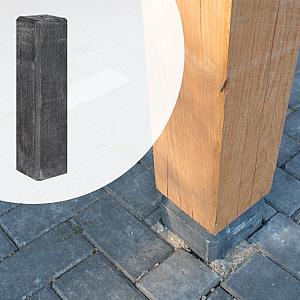 Betonpoer 15x15x60 cm antraciet incl hoogteverstelling RVS