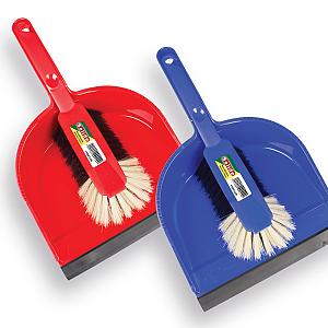 Stofblik SOLIDE kunststof met rubber strip, met kunststof handveger