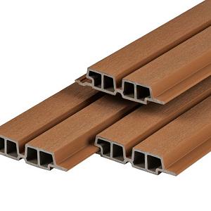 PuraTech 55 composiet blokprofiel dubbel 3,3 x 17,0 x 390 cm, teak, fijne houtnerf ( werkbreedte 14 