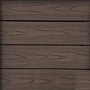 WPC Terrasplank semi-massief 23x200x4000mm -  Teak / Dark Brown
