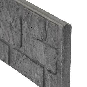 Beton motiefplaat antraciet H 36 x D 3,5 x L 184 cm Romeinsmotief