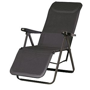 Lugano - Relaxstoel meerstanden Antraciet - Zwart