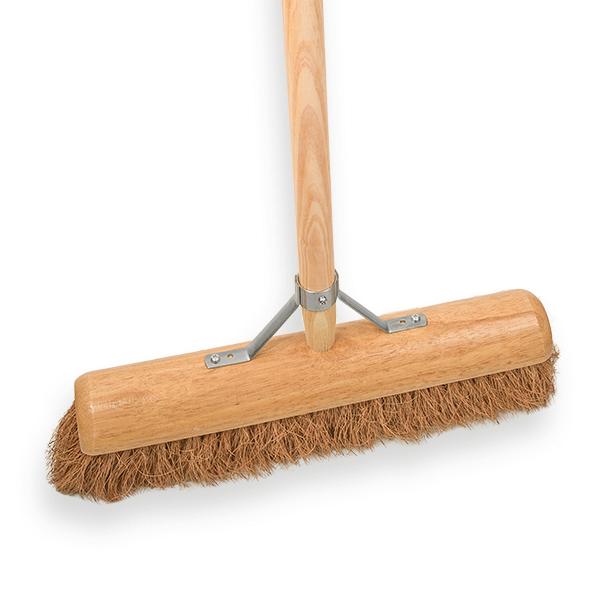 Zaalveger kokos Solide 40 cm + steel en stokhouder