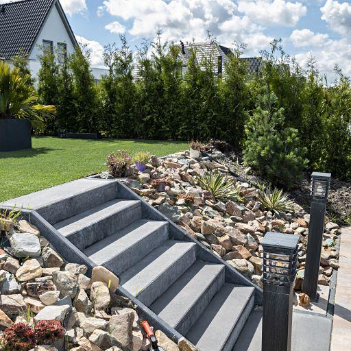 Traptrede antraciet 100x35x15 cm