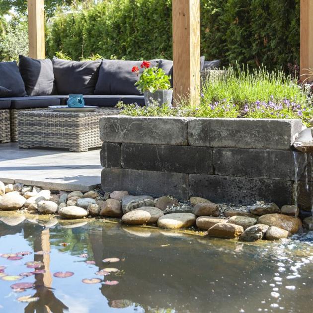 Muurblok getrommeld - 15x15x60 antraciet