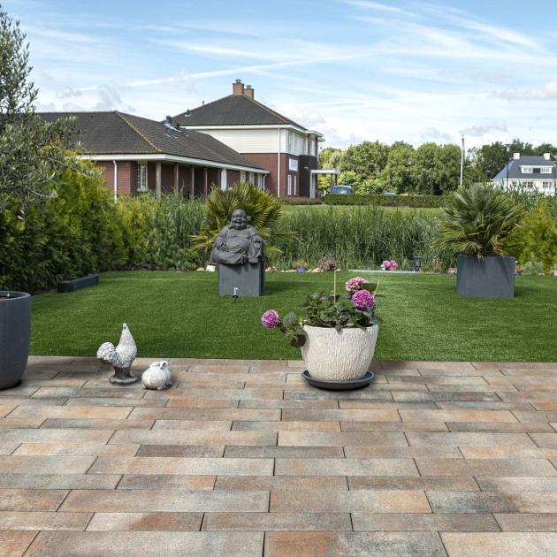 Alp.X3.503 -  banen -  bruin - oranje gemêleerd