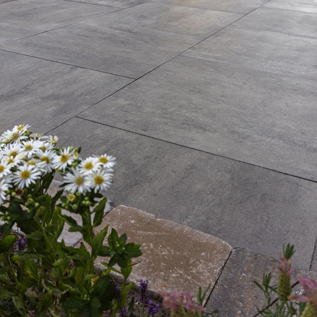 Alp.X2.402 - 60x60x4 cm. - grijs - zwart gemêleerd