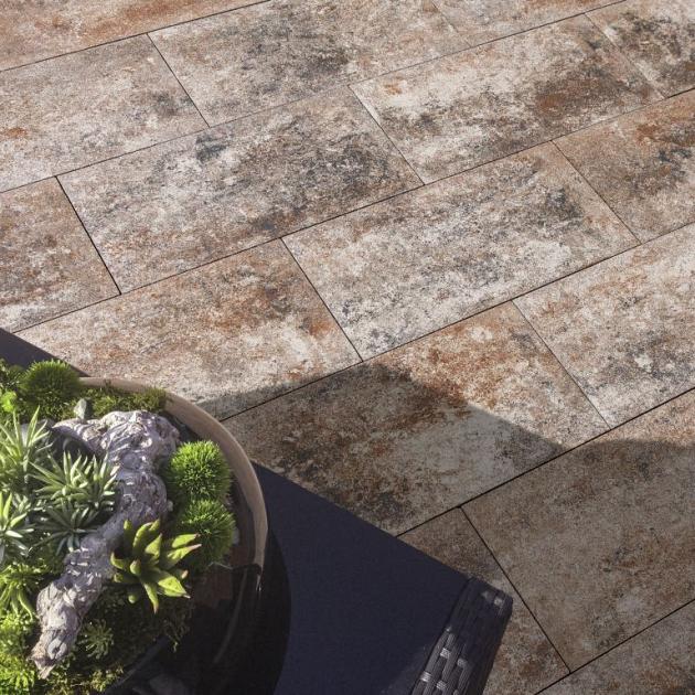 Alp.X2.403 - 30x60x4 cm. - bruin- oranje gemêleerd