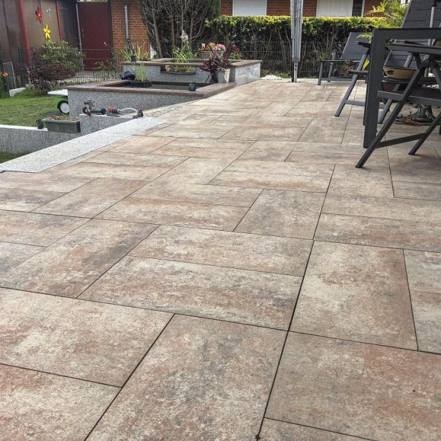 Alp.X2.403 - 30x60x4 cm. - bruin- oranje gemêleerd