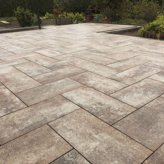 Alp.X2.403 - 30x60x4 cm. - bruin- oranje gemêleerd