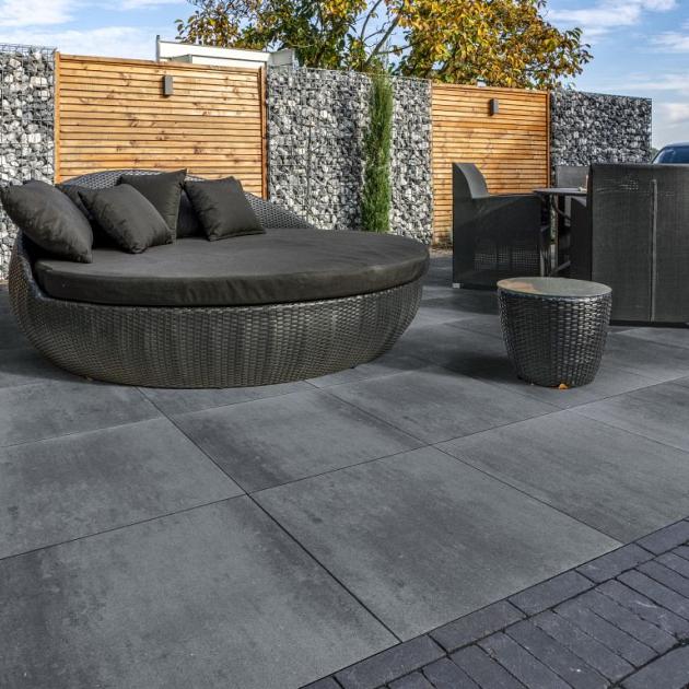 Alp.X1.309 - 60x60x4 cm - zwart-grijs gemêleerd