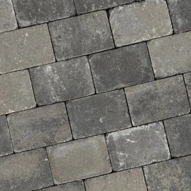 Alp.X2.203 - 15x15x6 cm - zwart-grijs gemêleerd getrommeld