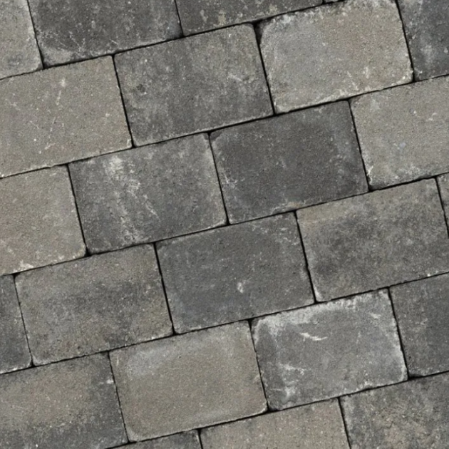 Alp.X2.203 - 21x6,8x6 cm - zwart-grijs gemêleerd getrommeld