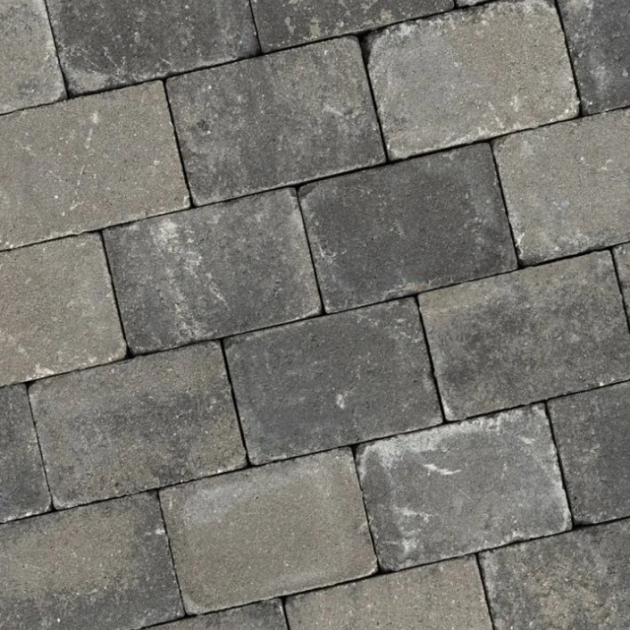 Alp.X2.203 - 15x15x8 cm - zwart-grijs gemêleerd getrommeld