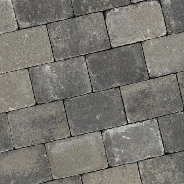 Alp.X2.203 - 15x22,5x8 cm - zwart-grijs gemêleerd getrommeld