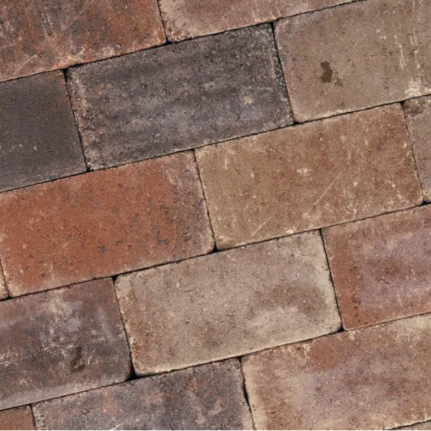 Alp.X2.206 - 15x30x6 cm - oranje-rood gemêleerd getrommeld