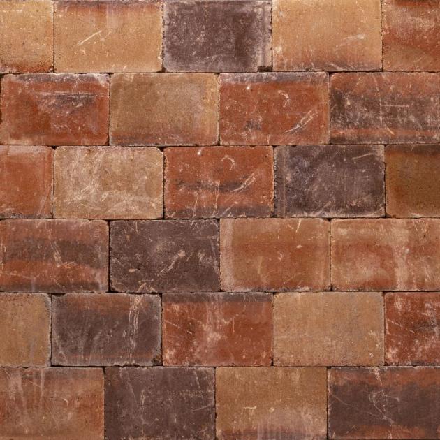 Alp.X2.206 - 20x30x6 cm - oranje-rood gemêleerd getrommeld