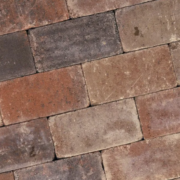 Alp.X2.206 - 20x5x7,3 cm - oranje-rood gemêleerd getrommeld