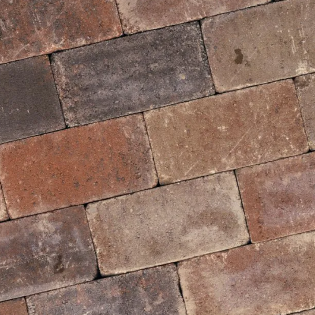 Alp.X2.206 - 15x15x8 cm - oranje-rood gemêleerd getrommeld