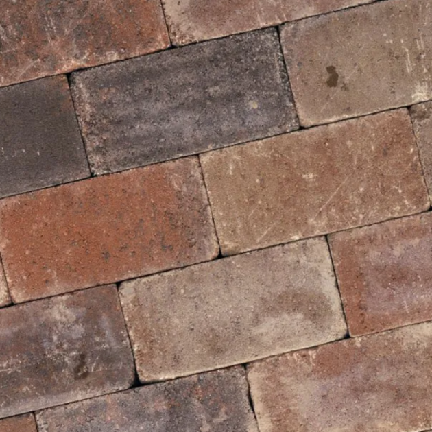 Alp.X2.206 - 15x22,5x8 cm - oranje-rood gemêleerd getrommeld