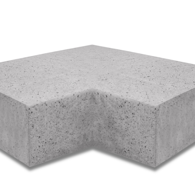 Oud Hollands Traptrede buiten hoek 37x15 cm - Grijs