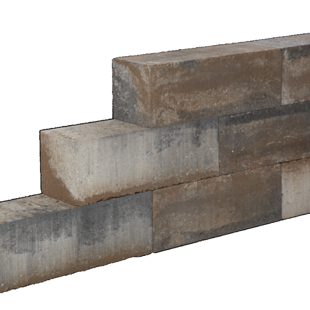 Muurblok HF - Alp.X.803 - 15x15x45 cm- bruin- oranje gemêleerd