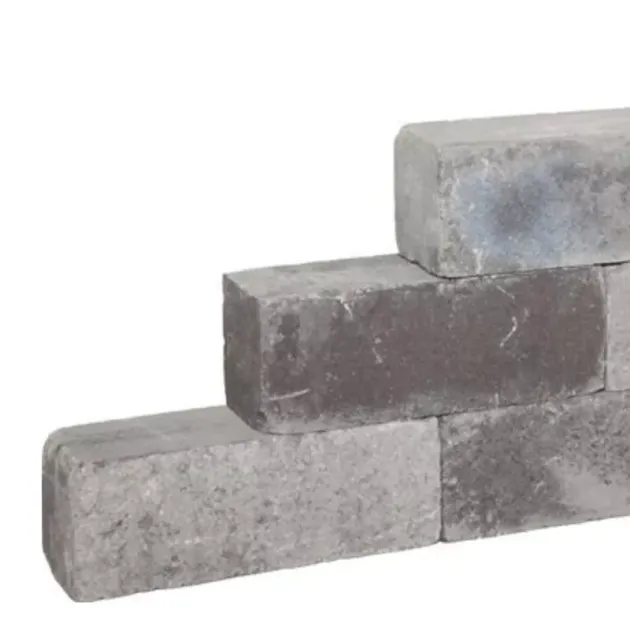 Muurblok getrommeld - Alp.X.806 15x15x30 grijs- antraciet gemêleerd
