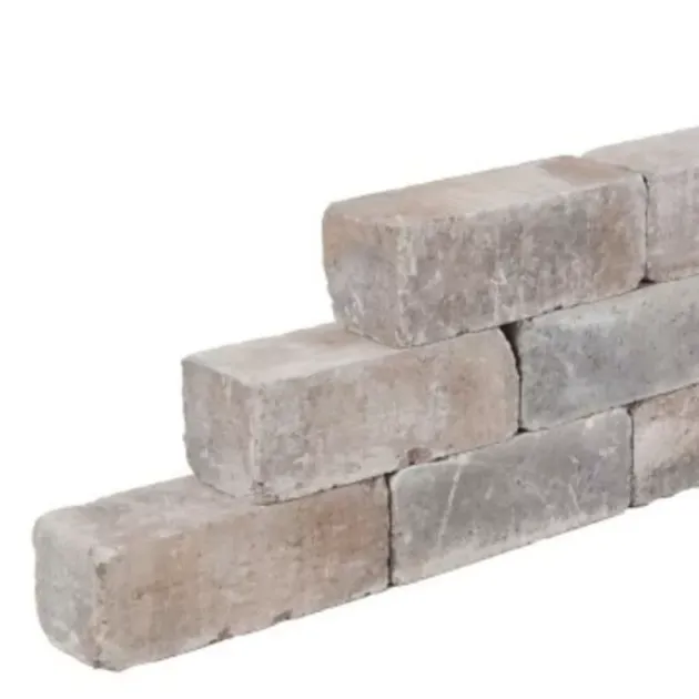 Muurblok getrommeld - Alp.X.807 15x15x30 bruin- oranje gemêleerd