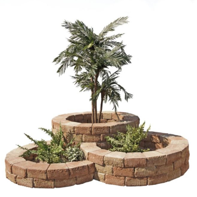 Bloembak rond - Alp.X.810 bruin - rood gemêleerd