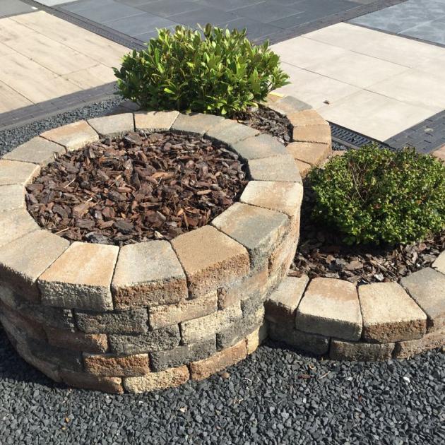 Bloembak rond - Alp.X.812  bruin- oranje gemêleerd