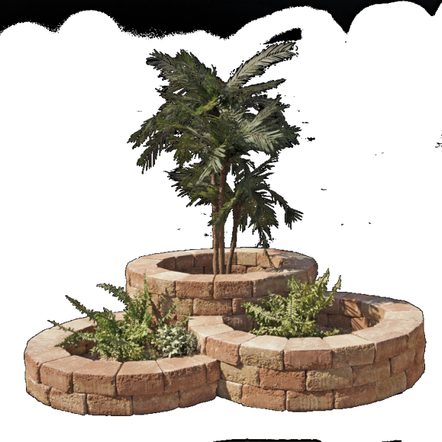 Bloembak rond - Alp.X.813 geel gemêleerd