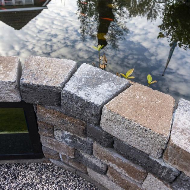 Muurblok - Alp.X.812   23/17x21,5x10 cm bruin- oranje gemêleerd