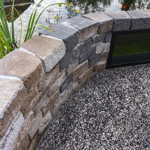 Muurblok - Alp.X.812   23/17x21,5x10 cm bruin- oranje gemêleerd