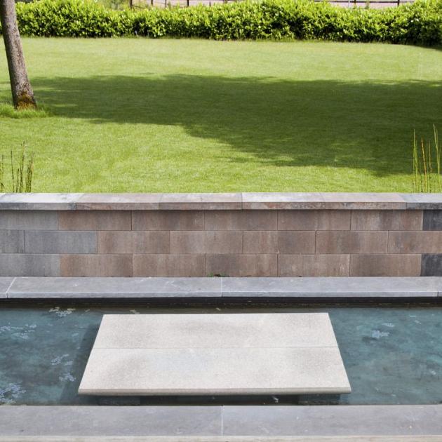 Muurblok - Alp.X.816  15x15x45  grijs - zwart gemêleerd